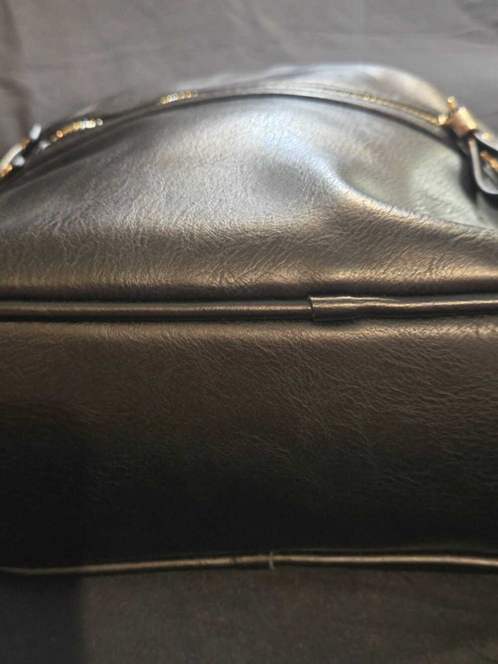 Sole Society Black Mini Backpack Gold Hardware Leopard Lining - Picture 5 of 8